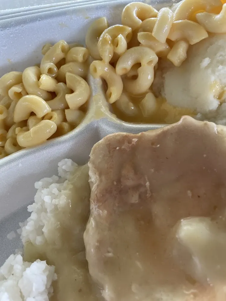 Chicken and Rice with Mac-N-Cheese and Mashed Potatoes